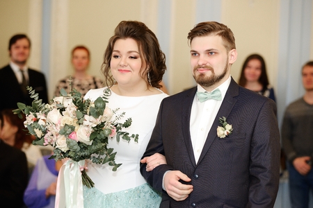 Wedding ceremony in a registry officeの写真素材