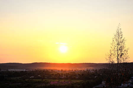 Karelia from height of hillfort on Mount Paaso near the city of Sortavalaの写真素材