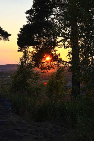 Karelia from height of hillfort on Mount Paaso near the city of Sortavalaの写真素材