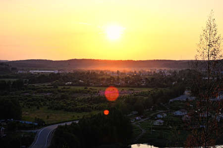Karelia from height of hillfort on Mount Paaso near the city of Sortavalaの写真素材