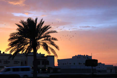 The sun setting down one late afternoon in the kingdom of saudi arabia