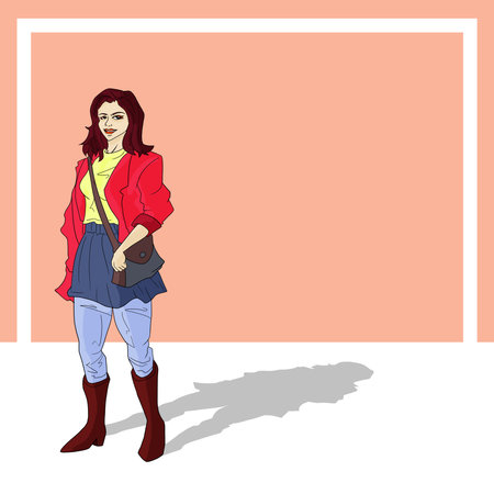 Lady with a bag in her hand.の写真素材