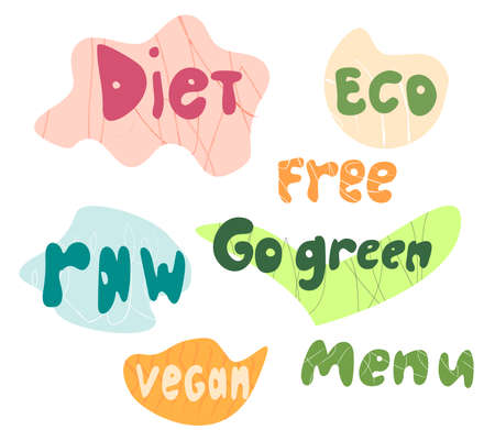 Organic natural bio labels set icon,Set of menu labels stickersのイラスト素材
