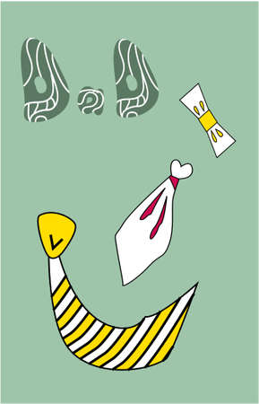 Dad lettering. Fathers day card with neckties .Vector illustration.のイラスト素材