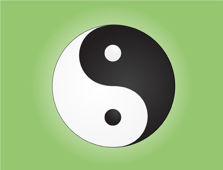 Raster illustration of a single yin yang symbolのイラスト素材