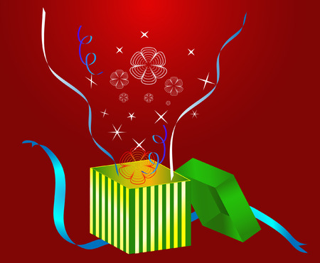 Vector of a gift box on red backgroundのイラスト素材