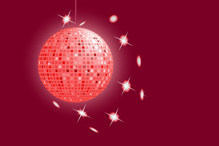 vector  of shinny red disco ball のイラスト素材