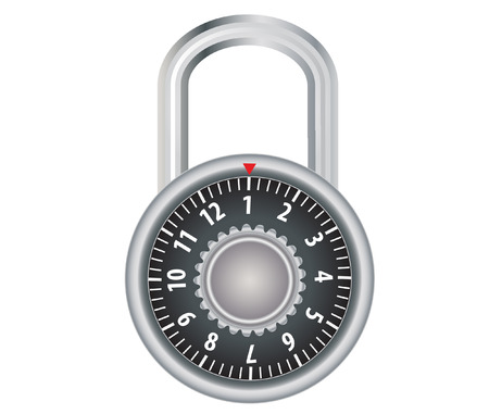 vector  illustration of a combination lock isolated on whiteのイラスト素材