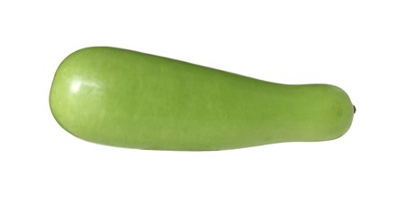 Single calabash fruit isolated on white backgroundの写真素材