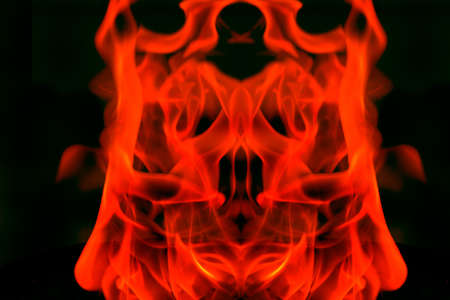 Abstract symmetrical fire on black ground
