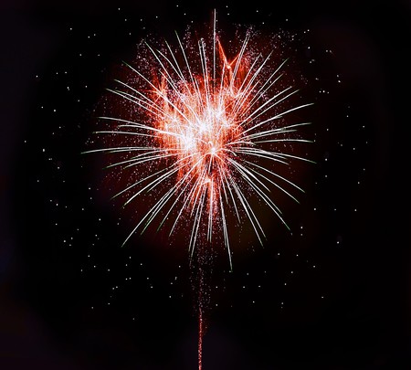 Heart shape Fireworksの写真素材