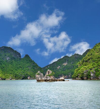 Kissing Rocks at Halong Bayの写真素材
