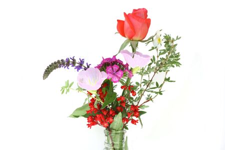 Bunch of flowers isolated on white backgroundの写真素材