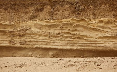 Different soil texture layers for natural backgroundの写真素材