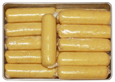 Mung bean sticks ready for Vietnamse traditional rice cake banh tet