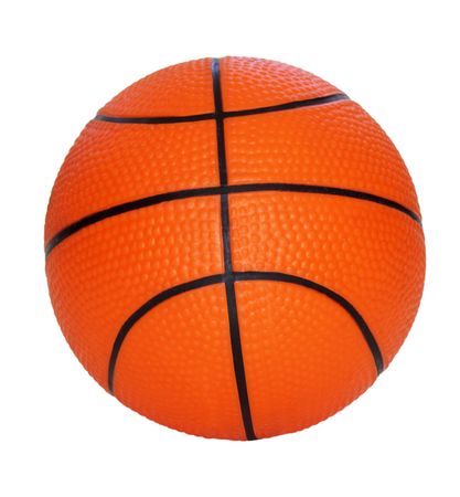 Small basket ball isolated on white backgroundの写真素材