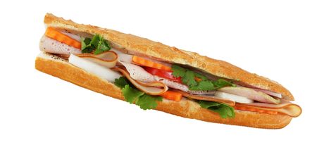 Closeup of Vietnamese sandwiches isolated on white backgroundの写真素材
