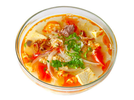 Rice noodle with shrimp and crab paste, Vietnamese cuisine