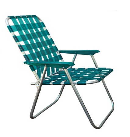 Lawn garden chair isolated on whiteの写真素材