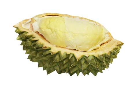 Clove of Durian, king of the fruit, isolated on white