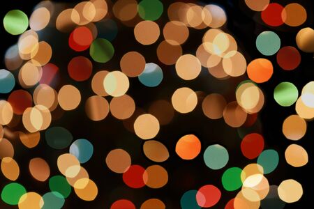 Defocused colorful light bokeh backgroundの写真素材