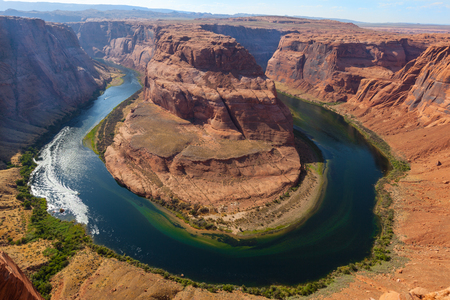 Close up of Horseshoe Bend at Page Arizonaの写真素材