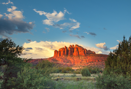 Red Rocks in Seadona Arizona at the sunsetの写真素材