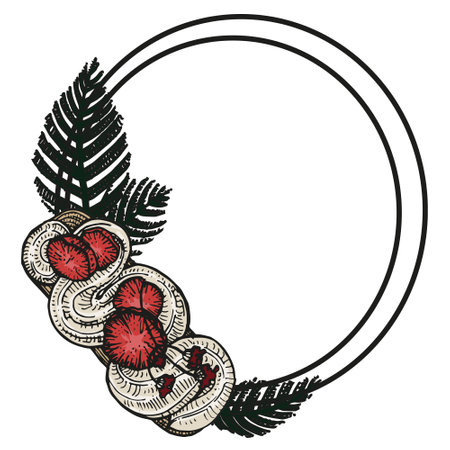 Vector graphic contour frame with an eclair with strawberries and cream. Special collection for Birthday and Mother's Day. Collection for festive designer packaging, textualのイラスト素材