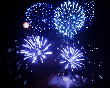 Colorful fireworks on the black sky for new yearの写真素材