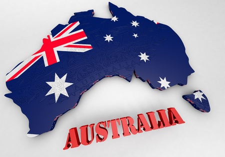 3D Illustration of Australia and business graphicsの写真素材
