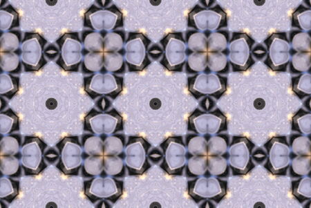 Grey Ethnic pattern. Abstract kaleidoscope fabric design.の写真素材