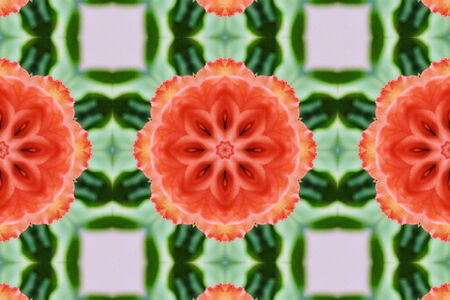 Green Ethnic pattern. Abstract kaleidoscope fabric design.