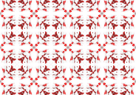 red Ethnic pattern. Abstract kaleidoscope fabric design.の写真素材
