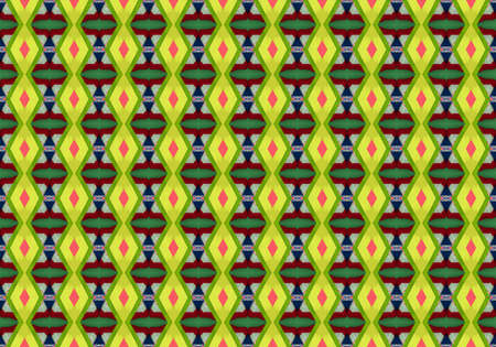 Green Ethnic pattern. Abstract kaleidoscope fabric design.