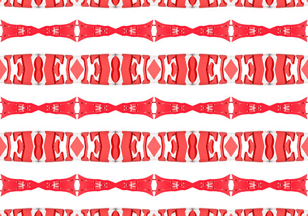 red Ethnic pattern. Abstract kaleidoscope fabric design.の写真素材