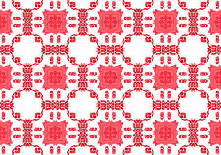 red Ethnic pattern. Abstract kaleidoscope fabric design.の写真素材