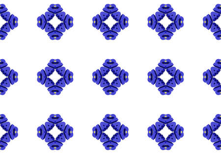 Blue Ethnic pattern. Abstract kaleidoscope fabric design.の写真素材