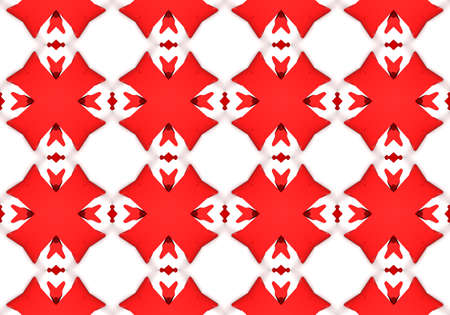 red Ethnic pattern. Abstract kaleidoscope fabric design.の写真素材