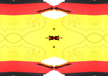 red Ethnic pattern. Abstract kaleidoscope fabric design.