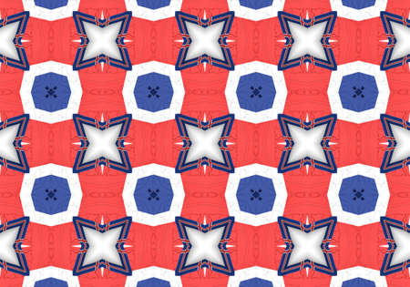 red Ethnic pattern. Abstract kaleidoscope fabric design.
