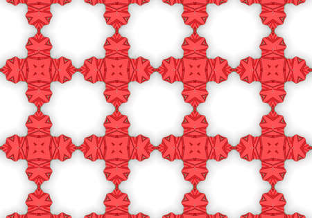 red Ethnic pattern. Abstract kaleidoscope fabric design.