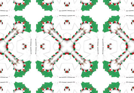 Green Ethnic pattern. Abstract kaleidoscope fabric design.