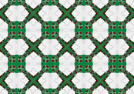 Green Ethnic pattern. Abstract kaleidoscope fabric design.