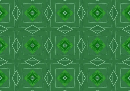 Green Ethnic pattern. Abstract kaleidoscope fabric design.の写真素材