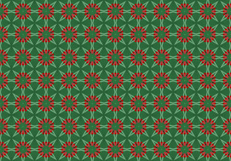 Green Ethnic pattern. Abstract kaleidoscope fabric design.の写真素材