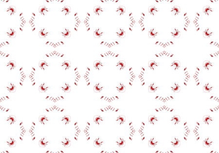 red Ethnic pattern. Abstract kaleidoscope fabric design.