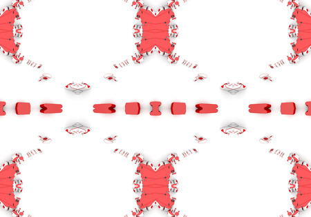 red Ethnic pattern. Abstract kaleidoscope fabric design.