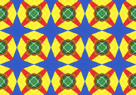 Green Ethnic pattern. Abstract kaleidoscope fabric design.