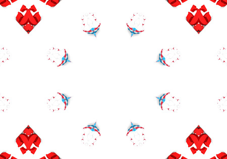 red Ethnic pattern. Abstract kaleidoscope fabric design.の写真素材