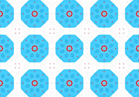 Blue Ethnic pattern. Abstract kaleidoscope fabric design.